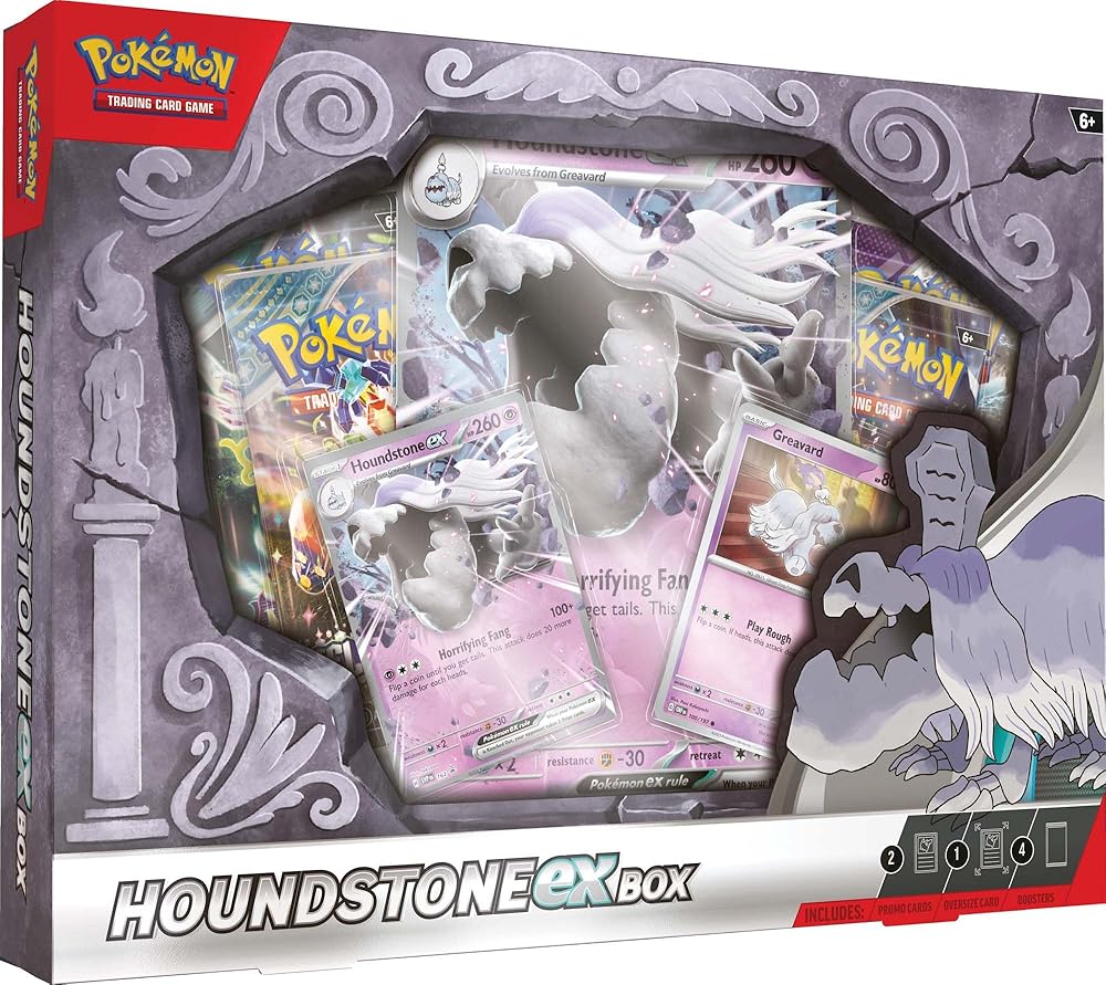 Pokémon TCG: Houndstone ex Box – 4 Packs, Promos